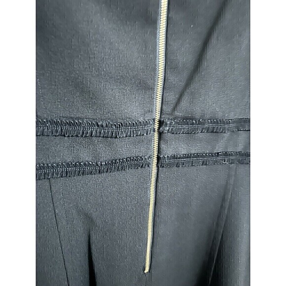 Nanette Nanette Lapore Dress Womens Size 6 Black Flocked Lace Crepe Sleeveless - Picture 7 of 7